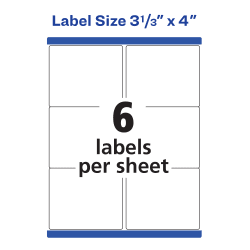 Avery® Waterproof Labels with Ultrahold® Permanent Adhesive, 3-1/3