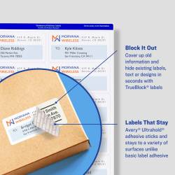 Waterproof Labels with Ultrahold® Permanent Adhesive, Sure Feed™,  TrueBlock®, Laser, 100 Labels, 5-1/2