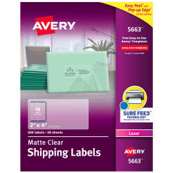 Avery 5963 Shipping Labels Permanent Adhesive 2 500 Labels