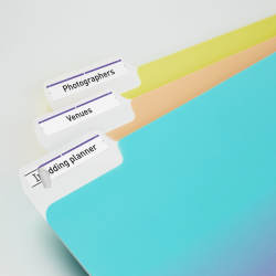 TrueBlock® File Folder Labels, 2/3” x 3-7/16”, 750 Printable Labels,  Permanent Adhesive, White/Purple (5666)