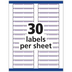 TrueBlock® File Folder Labels, 2/3” x 3-7/16”, 750 Printable Labels,  Permanent Adhesive, White/Purple (5666)