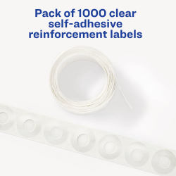 Avery® Self-Adhesive Hole Reinforcement Stickers, 1/4