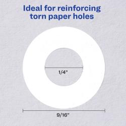 Avery® Self-Adhesive Hole Reinforcement Stickers, 1/4
