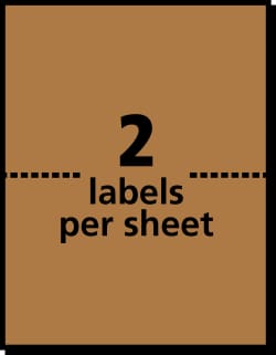 Avery Shipping Labels Permanent Adhesive Kraft Brown 5 1 2 X 8 1 2 50 Labels 5783