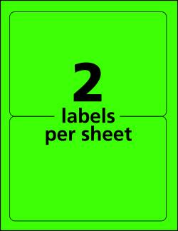 Avery High-Visibility Shipping Labels Neon Green 200 Labels ...