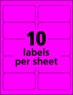 Avery High-Visibility Shipping Labels Neon Magenta 1,000 ...