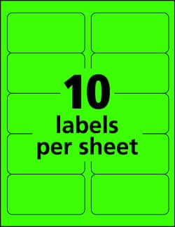 Avery High-Visibility Shipping Labels Neon Green 1,000 Labels ...
