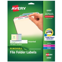Avery File Folder Labels 2 3 X 3 7 16 150 Labels 8478