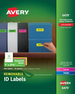 Avery® Removable Labels, Removable Adhesive, 1