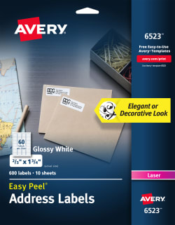 Avery Easy Peel Address Labels 2 3 X 1 3 4 600 Labels
