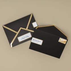 Avery Easy Peel Address Labels 1 X 2 5 8 Gold Border 300 Labels 6529