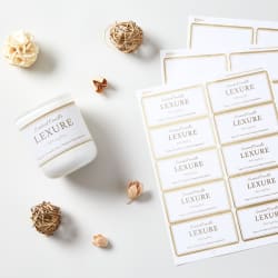 Avery® Shipping Labels, Matte White with Metallic Gold Borders, Permanent,  2