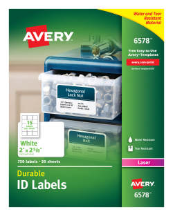 Avery® Durable ID Labels, Permanent Adhesive, 2
