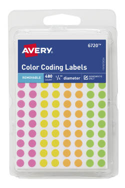 Avery Removable Color-Coding Labels Handwrite 480 Labels ...