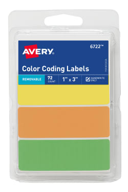 Avery® Color-Coding Removable Labels, 1