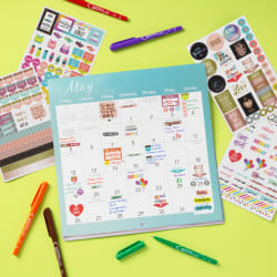 Blank Customizable Planner Stickers 1/2 Box Appt Labels for Petite Planners #912-004-068XL-WH Muted Rainbow Header Labels 