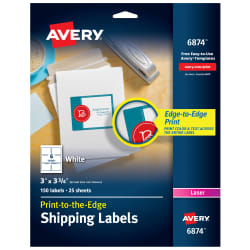 Avery Shipping Labels Print To The Edge 200 Labels 6873