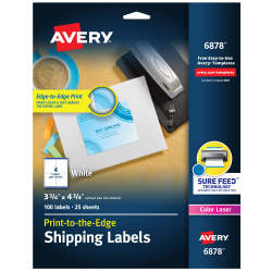 Avery® Shipping Labels, Sure Feed™, Color Laser Printers, Print to the  Edge, 3-3/4