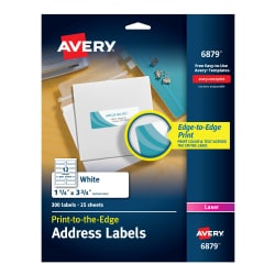 Avery® Print to the Edge Shipping Labels for Color Laser Printers and  Copiers, Sure Feed™ Technology, 1-1/4