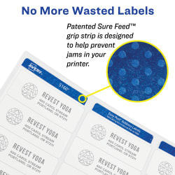 Avery® Vibrant Color Printing Label with Sure Feed™ for Inkjet Printers,  3/4