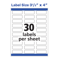 Avery® Vibrant Color Printing Label with Sure Feed™ for Inkjet Printers,  3/4