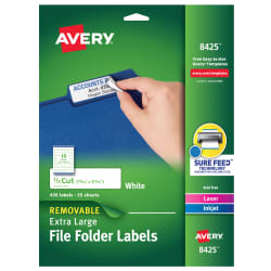 Avery 5027 Extra Large Filing Labels 450/PK 15/16-Inch x3-7/16-Inch White 