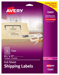 Avery Shipping Labels Clear 10 Labels 18665 Avery Com
