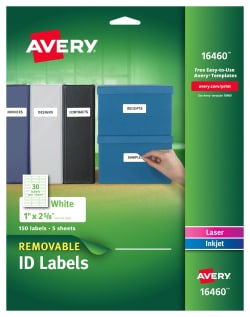 Avery® Removable Multiuse Labels, Removable Adhesive, 1