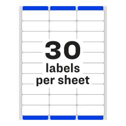 Avery Repositionable Address Labels for Inkjet Printers 1 x 2-5/8 Pack of 750 
