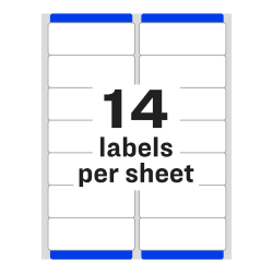 Avery Easy Peel Address Labels Sure Feed Technology Permanent Adhesive 1 1 3 X 4 140 Labels 18262