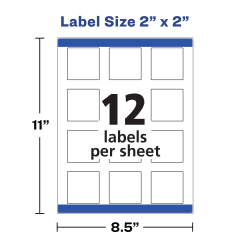 - New 22806 300 White Labels Avery Square Labels for Laser & Inkjet Printers Sure Feed 2 x 2 