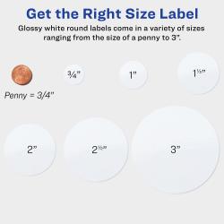 Avery® Glossy White Round Labels with Sure Feed™, 2