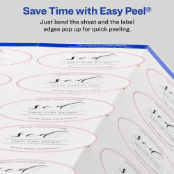 Avery 1 1 2 X 2 1 2 Oval Labels With Sure Feed 90 Labels Permanent Adhesive Glossy White 22814 Avery Com
