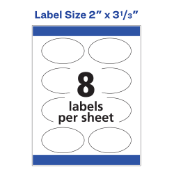 Avery Oval Labels Permanent Adhesive 2 X 3 1 3 80 Labels 22820 Avery Com We offer a wide selection of different finishes from glossy laser and inkjet labels to kraft and chalkboard labels for a unique look for labelling your products and gifts. avery oval labels sure feed technology laser inkjet compatible 2 x 3 1 3 80 glossy labels 22820