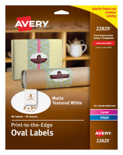 Avery Easy Peel Labels Print To The Edge Oval 1 1 2 X 2 1