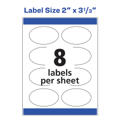 Avery Oval Labels Permanent Adhesive 2 X 3 1 3 80 Labels 22829 Avery Com Quickpeel™labels make suitable address labels and sender labels with a return address for letters, parcels and tubes. avery easy peel labels sure feed print to the edge textured matte 2 x 3 1 3 80 oval labels 22829