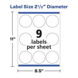 Avery Glossy White Round Labels With Sure Feed 2 1 2 Diameter 90 Labels Permanent Adhesive 22830 Avery Com
