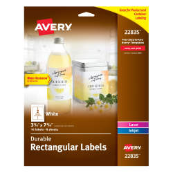 Avery Water Resistant Arched Labels Textured Matte 40 Labels