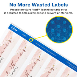 Avery 22845 1 1 4 X 9 3 4 Waterproof Wraparound Rectangle Labels With Sure Feed 40 Labels Permanent Matte White Avery Com