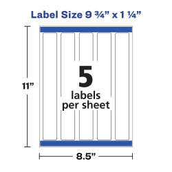 Avery 22845 1 1 4 X 9 3 4 Waterproof Wraparound Rectangle Labels With Sure Feed 40 Labels Permanent Matte White Avery Com