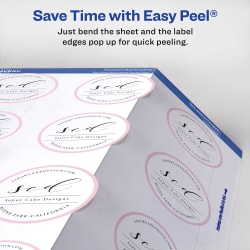 Avery® Waterproof White Round Labels with Sure Feed™, 2-1/2 ...