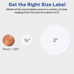 Avery® Matte White Round Labels with Sure Feed™, 2