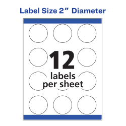 Avery® Matte White Round Labels with Sure Feed™, 2