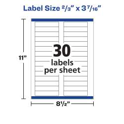 Avery® File Folder Labels with TrueBlock® Technology, Permanent Adhesive,  2/3
