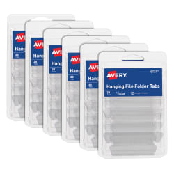 Insertable Hanging File Folder Tabs - New 6727 Matte Clear 1/5 Cut 20 Tabs 