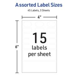 Avery® No-Iron Fabric Labels, Assorted Shapes and Sizes ...