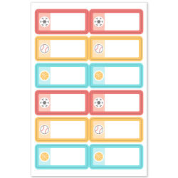 Avery® No-Iron Fabric Name Labels, Sports Preprinted Designs, Handwrite  Only, 3/4