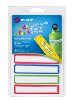 Avery® Durable Labels for Kids' Gear, Permanent Adhesive, Assorted, 5/8