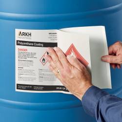 Chemical resistant laser printer labels