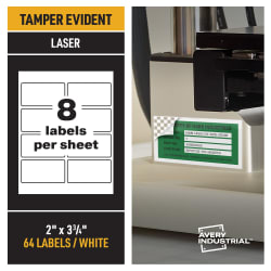 Avery® PermaTrack™ Tamper-Evident Asset Tag Labels, 3-3/4